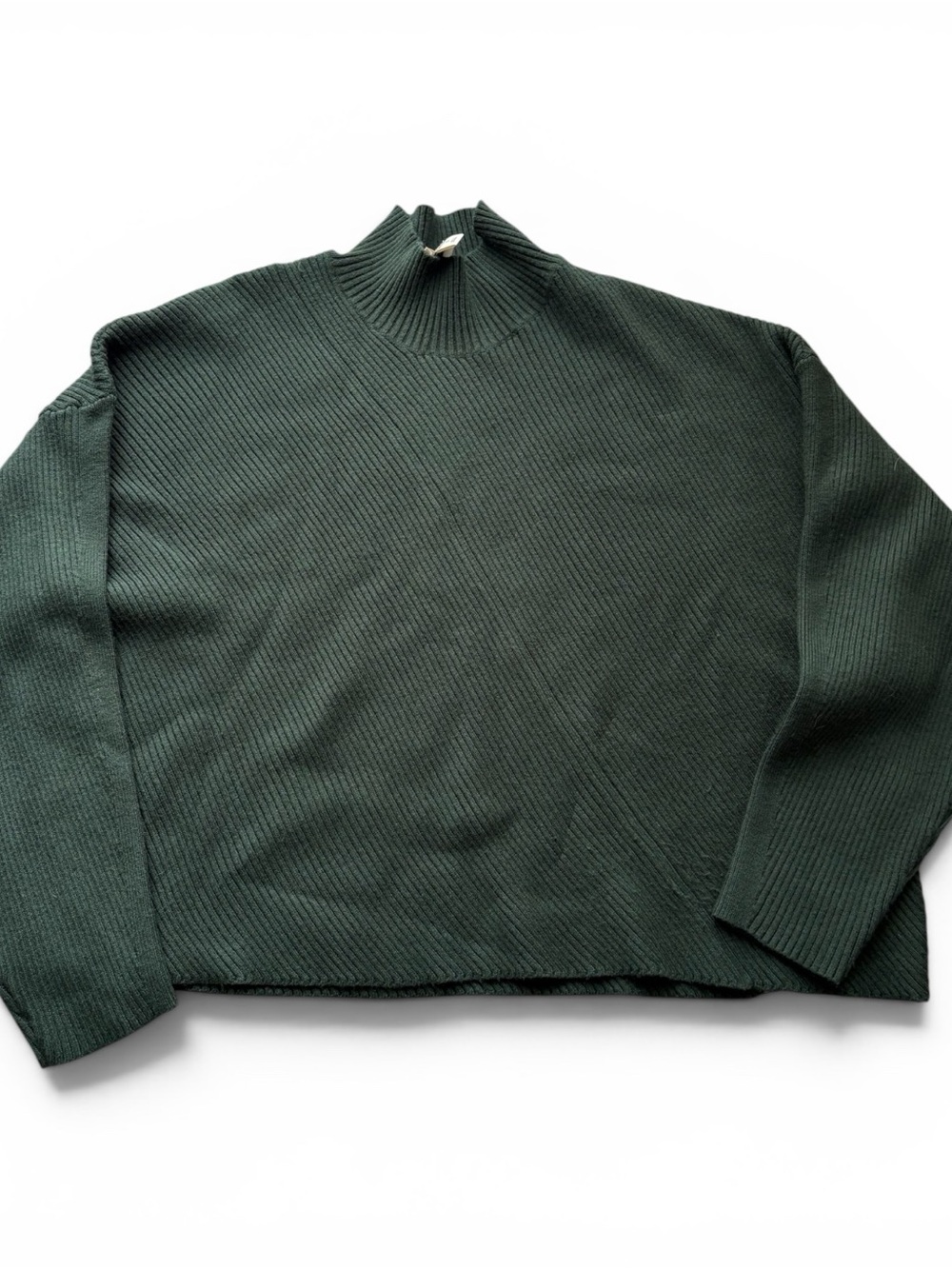 Anthropologie Maeve Mock Neck Green Sweater - Small (MSRP $98)